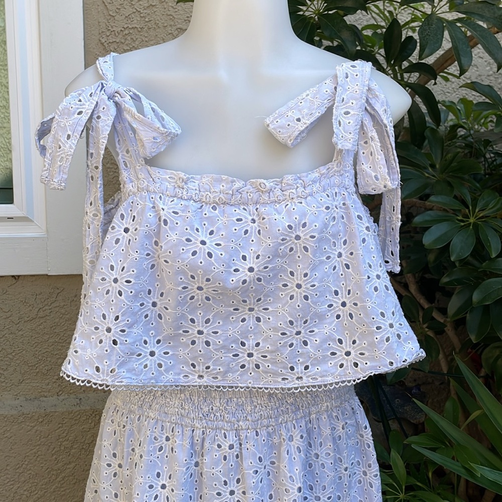 Vintage light lavender VICI eyelet cotton dress with lining